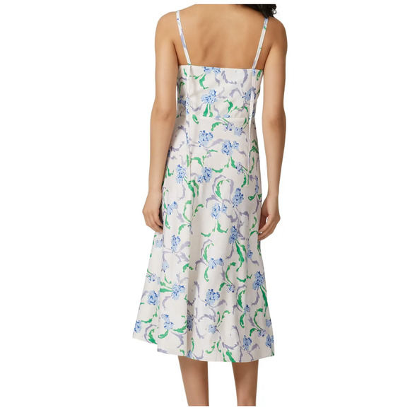 Prabal Gurung x RTR Dress Womens Size 4 Collective Floral Side Ruffle Midi Ivory - Picture 3 of 15